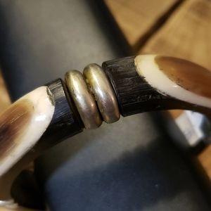 Wood, Bone and Metal Bracelet